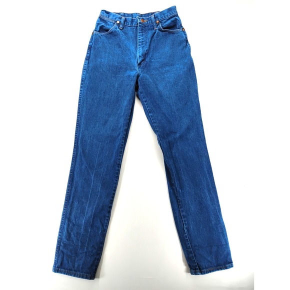 Wrangler Denim - Wrangler Jeans Womens 9/10x32 Blue High Rise Mom Western Made In USA 28x32